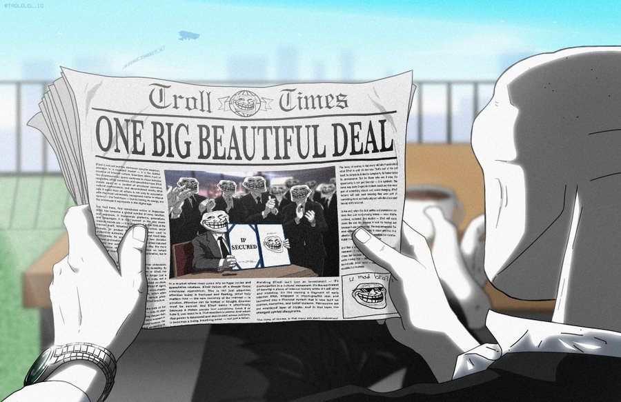 Troll Times front page: ONE BIG BEAUTIFUL DEAL — IP SECURED
